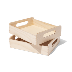 Montessori Wooden Trays & Felt Baskets