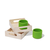 Montessori Wooden Trays & Felt Baskets