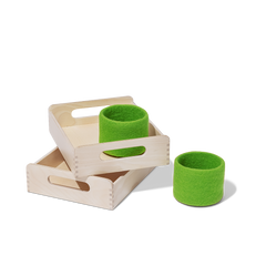 Montessori Wooden Trays & Felt Baskets
