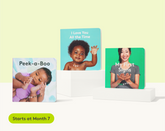 Play peek-a-boo, rhyme, and learn to sign words